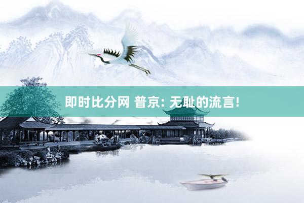 即时比分网 普京: 无耻的流言!