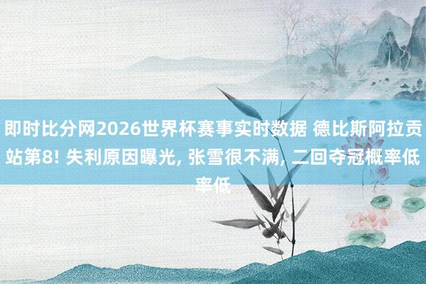 即时比分网2026世界杯赛事实时数据 德比斯阿拉贡站第8! 失利原因曝光， 张雪很不满， 二回夺冠概率低