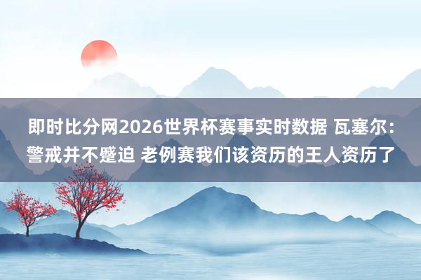 即时比分网2026世界杯赛事实时数据 瓦塞尔：警戒并不蹙迫 老例赛我们该资历的王人资历了
