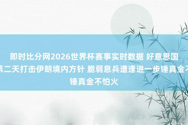 即时比分网2026世界杯赛事实时数据 好意思国归拢第二天打击伊朗境内方针 脆弱息兵遭逢进一步锤真金不怕火