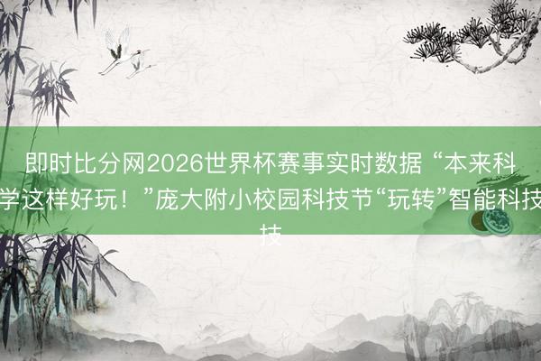 即时比分网2026世界杯赛事实时数据 “本来科学这样好玩！”庞大附小校园科技节“玩转”智能科技